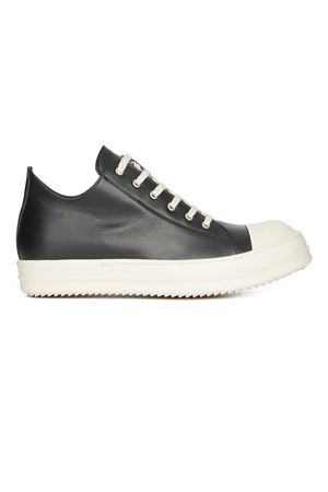 Low Sneaks In Black/Milk/Milk Full Grain Cow Leather RICK OWENS | RU02E1891LCO911